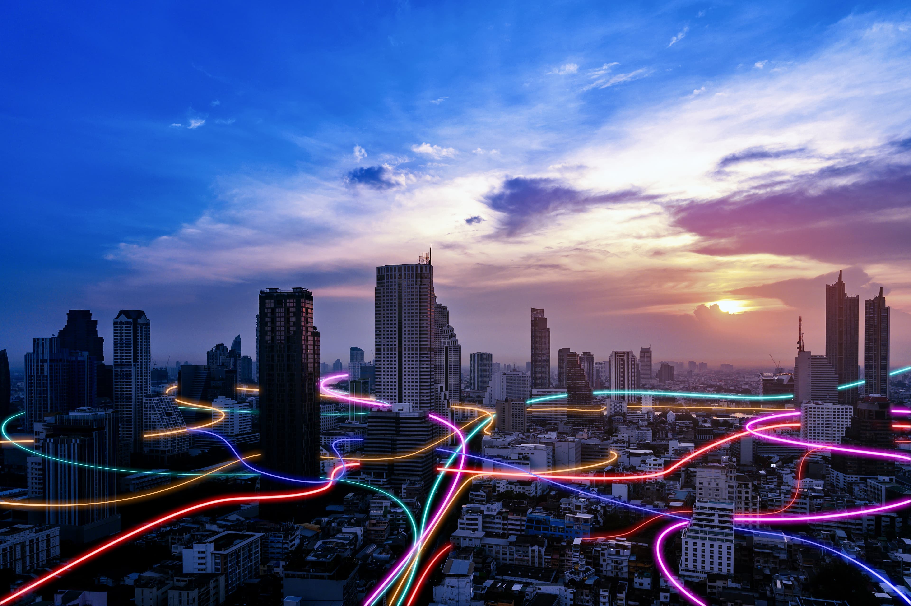 Image of a connected city.